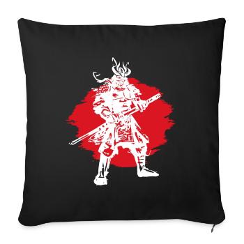 Samurai Japanese Warrior Blood Moon Design - Sofa pillowcase 17,3'' x 17,3'' (45 x 45 cm) - black - Front