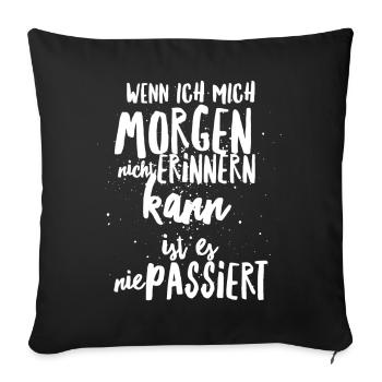 Alcool Saufspruch Malle Party - Housse de coussin décorative 45 x 45 cm - noir - Devant