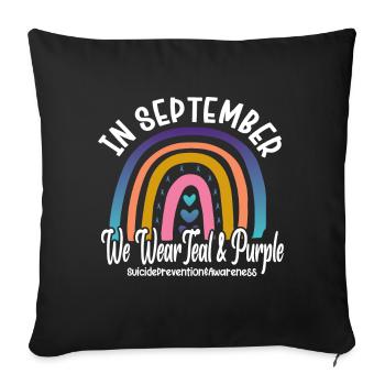 Prévention du suicide En septembre, nous portons - Housse de coussin décorative 45 x 45 cm - noir - Devant