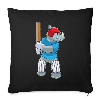 Rhino Cricket Cricket Bats - Sofa pillowcase 17,3'' x 17,3'' (45 x 45 cm) - black - Front