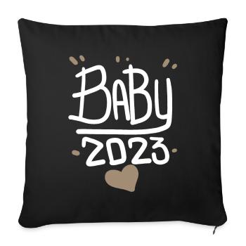 Pregnancy Pregnant Baby 2023 - Sofa pillowcase 17,3'' x 17,3'' (45 x 45 cm) - black - Front