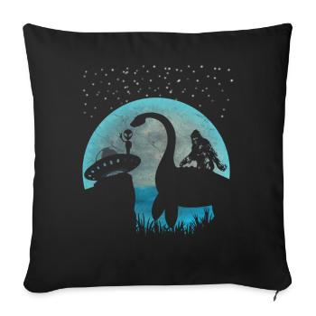 Croyez aux extraterrestres, aux ovnis, à Nessie, au Bigfoot - Housse de coussin décorative 45 x 45 cm - noir - Devant