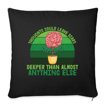 Mental Health Thoughts Could Leave Scars - Sofakissenbezug 45 x 45 cm - Schwarz - Vorne