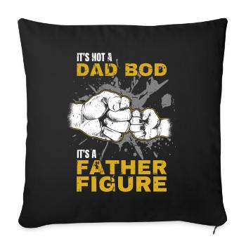 Papa Bod Fier Papa Disant avec Fist Bump - Housse de coussin décorative 45 x 45 cm - noir - Devant