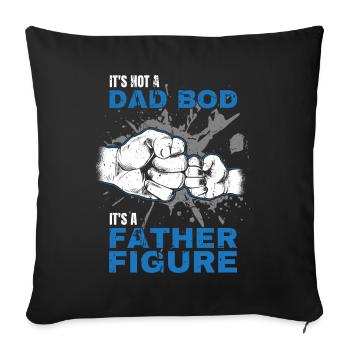 Papa Bod Fier Papa Disant avec Fist Bump - Housse de coussin décorative 45 x 45 cm - noir - Devant