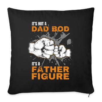 Papa Bod Fier Papa Disant avec Fist Bump - Housse de coussin décorative 45 x 45 cm - noir - Devant