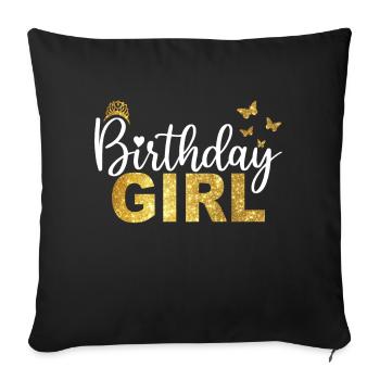 Geburtstagskind Coole Geburtstagsparty für Kinder Mädchen - Sofakissenbezug 45 x 45 cm - Schwarz - Vorne