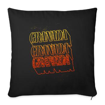 Granada Spain City Skyline Home Font - Sofa pillowcase 17,3'' x 17,3'' (45 x 45 cm) - black - Front