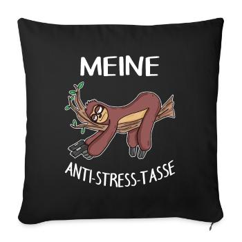 Tasse Faultier Kaffeetasse - Sofakissenbezug 45 x 45 cm - Schwarz - Vorne