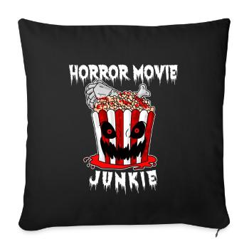 Horror Film Popcorn Horror Film Cinema Movie Night - Sofa pillowcase 17,3'' x 17,3'' (45 x 45 cm) - black - Front