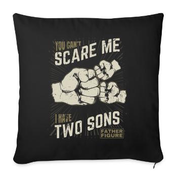 Two Sons Fist bump Father Figure for Father - Sofa pillowcase 17,3'' x 17,3'' (45 x 45 cm) - black - Front