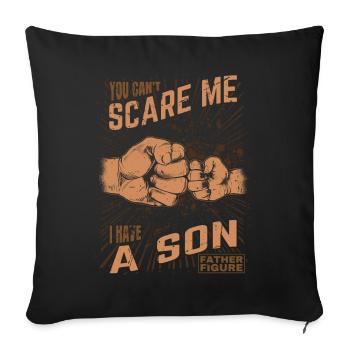 Père et Fils - Coup de poing Figure paternelle pour les pères - Housse de coussin décorative 45 x 45 cm - noir - Devant