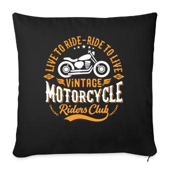 Live To Ride Ride To Live Vintage Rider - Sofa pillowcase 17,3'' x 17,3'' (45 x 45 cm) - black - Front