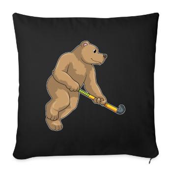 Hockey sur gazon Bear Stick - Housse de coussin décorative 45 x 45 cm - noir - Devant