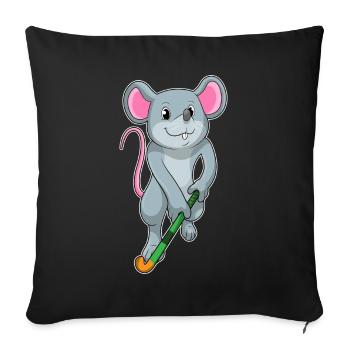 Bâton de hockey sur gazon Rat - Housse de coussin décorative 45 x 45 cm - noir - Devant