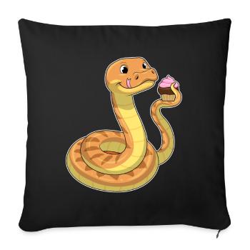 Muffin serpent - Housse de coussin décorative 45 x 45 cm - noir - Devant