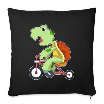 Turtle Bicycle - Sofa pillowcase 17,3'' x 17,3'' (45 x 45 cm) - black - Front