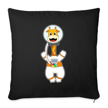 Giraffe Astronaut Space - Sofa pillowcase 17,3'' x 17,3'' (45 x 45 cm) - black - Front