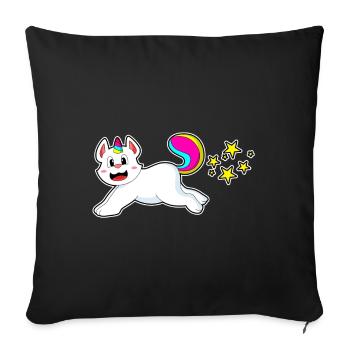 Licorne Chat - Housse de coussin décorative 45 x 45 cm - noir - Devant