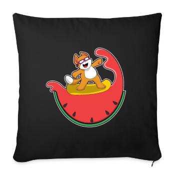 Cat Surfing Surfboard Summer - Sofa pillowcase 17,3'' x 17,3'' (45 x 45 cm) - black - Front