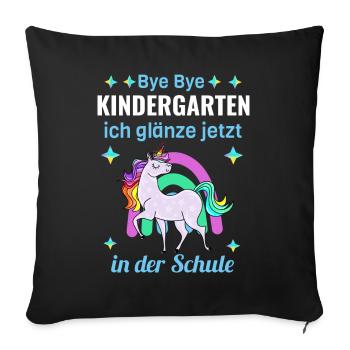 Bye Bye Kindergarten Glitter Unicorn Enrollment - Sofa pillowcase 17,3'' x 17,3'' (45 x 45 cm) - black - Front
