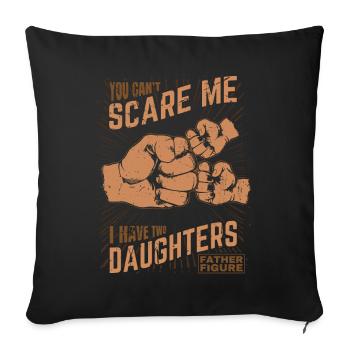Two Daughters Fist bump Father Figure for Father - Sofa pillowcase 17,3'' x 17,3'' (45 x 45 cm) - black - Front