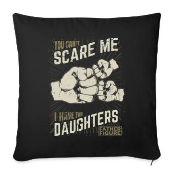 Two Daughters Fist bump Father Figure for Father - Sofa pillowcase 17,3'' x 17,3'' (45 x 45 cm) - black - Front