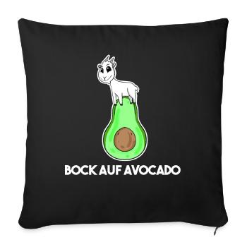 Bock auf Avocado - Ziege Ziegenbock - Sofakissenbezug 45 x 45 cm - Schwarz - Vorne