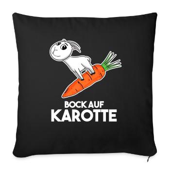 Karotte Ziege Ziegenbock - Sofakissenbezug 45 x 45 cm - Schwarz - Vorne
