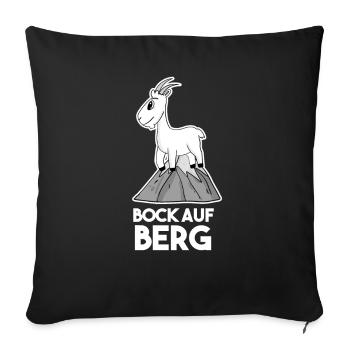 Bock auf Berge - Ziege Ziegenbock - Sofakissenbezug 45 x 45 cm - Schwarz - Vorne