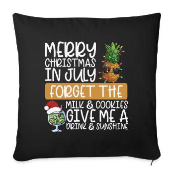 Pineapple Merry Christmas in July - Sofa pillowcase 17,3'' x 17,3'' (45 x 45 cm) - black - Front