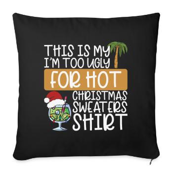 Cocktail de Noël Ugly XMas Pull - Housse de coussin décorative 45 x 45 cm - noir - Devant