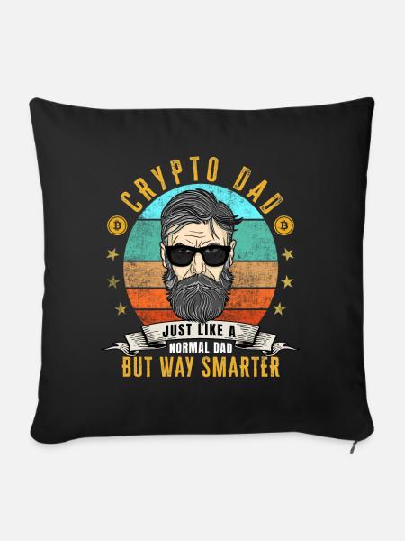 Bitcoin Crypto Dad wie ein normaler Dad - Sofakissenbezug 45 x 45 cm - Schwarz