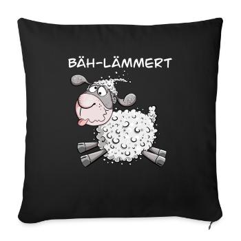 Belämmertes Schaf I Lustiges Schäfchen I Fun - Sofakissenbezug 45 x 45 cm - Schwarz - Vorne