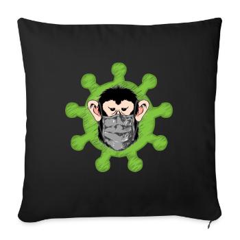 Monkeypox / Animals / Mask / Hygiene / Health - Sofa pillowcase 17,3'' x 17,3'' (45 x 45 cm) - black - Front