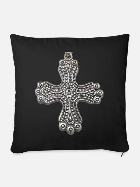 Kalevala Silberkreuz - Sofakissenbezug 45 x 45 cm - Schwarz