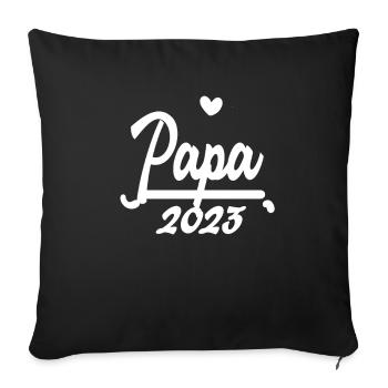Vater 2023 - Papa werden - Vater werden - Sofakissenbezug 45 x 45 cm - Schwarz - Vorne