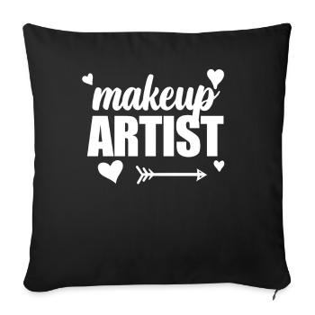 Make Up Artist Kosmetikerin - Sofakissenbezug 45 x 45 cm - Schwarz - Vorne