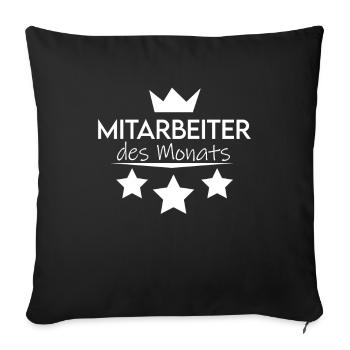 Mitarbeiter des Monats Geschenk - Sofakissenbezug 45 x 45 cm - Schwarz - Vorne