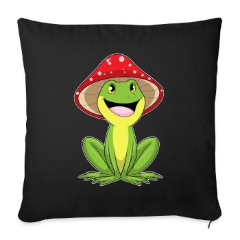 Frog Mushroom - Sofa pillowcase 17,3'' x 17,3'' (45 x 45 cm) - black - Front