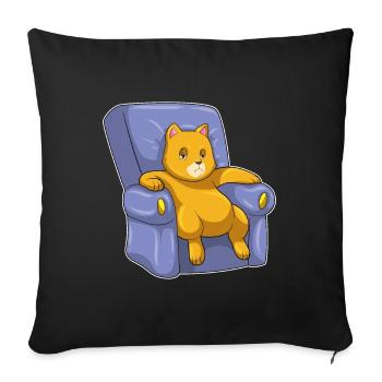Chat avec canapé - Housse de coussin décorative 45 x 45 cm - noir - Devant