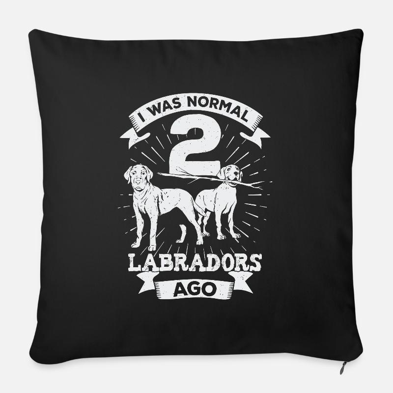 Zwei Labrador Retriever Hund Hundehalter Geschenk - Sofakissenbezug 45 x 45 cm - Schwarz