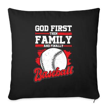 Baseball Sports Baseball Player Gift - Sofa pillowcase 17,3'' x 17,3'' (45 x 45 cm) - black - Front