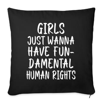Les filles veulent juste s’amuser- droits de l’homme - Housse de coussin décorative 45 x 45 cm - noir - Devant