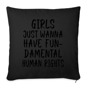Les filles veulent juste s’amuser- droits de l’homme - Housse de coussin décorative 45 x 45 cm - noir - Devant