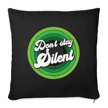 Ne restez pas silencieux Santé mentale verte - Housse de coussin décorative 45 x 45 cm - noir - Devant