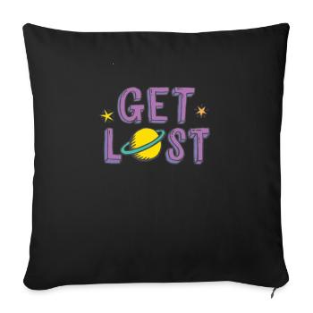 Get Lost - Sofa pillowcase 17,3'' x 17,3'' (45 x 45 cm) - black - Front