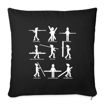9 types of skiers - Sofa pillowcase 17,3'' x 17,3'' (45 x 45 cm) - black - Front