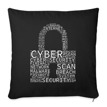 Cybersécurité Wordcloud Cadenas - Housse de coussin décorative 45 x 45 cm - noir - Devant