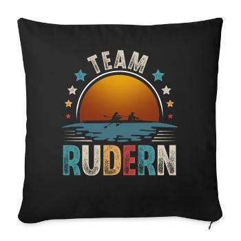Rudern Ruderer Ruderboot Team - Sofakissenbezug 45 x 45 cm - Schwarz - Vorne